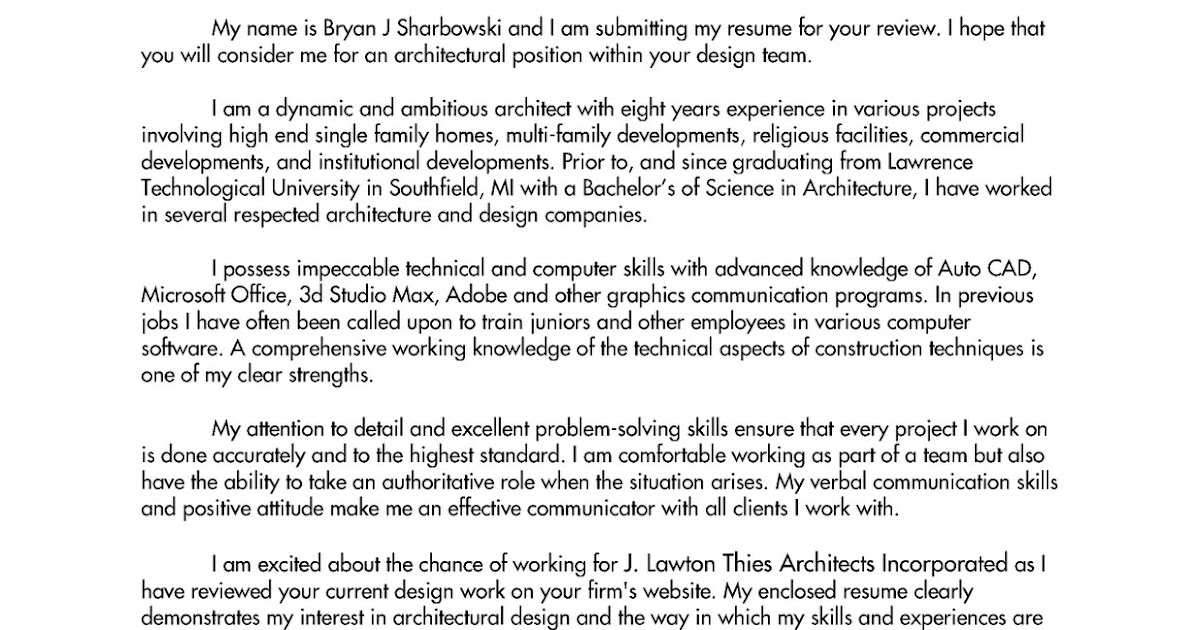 Architecture CV Samples